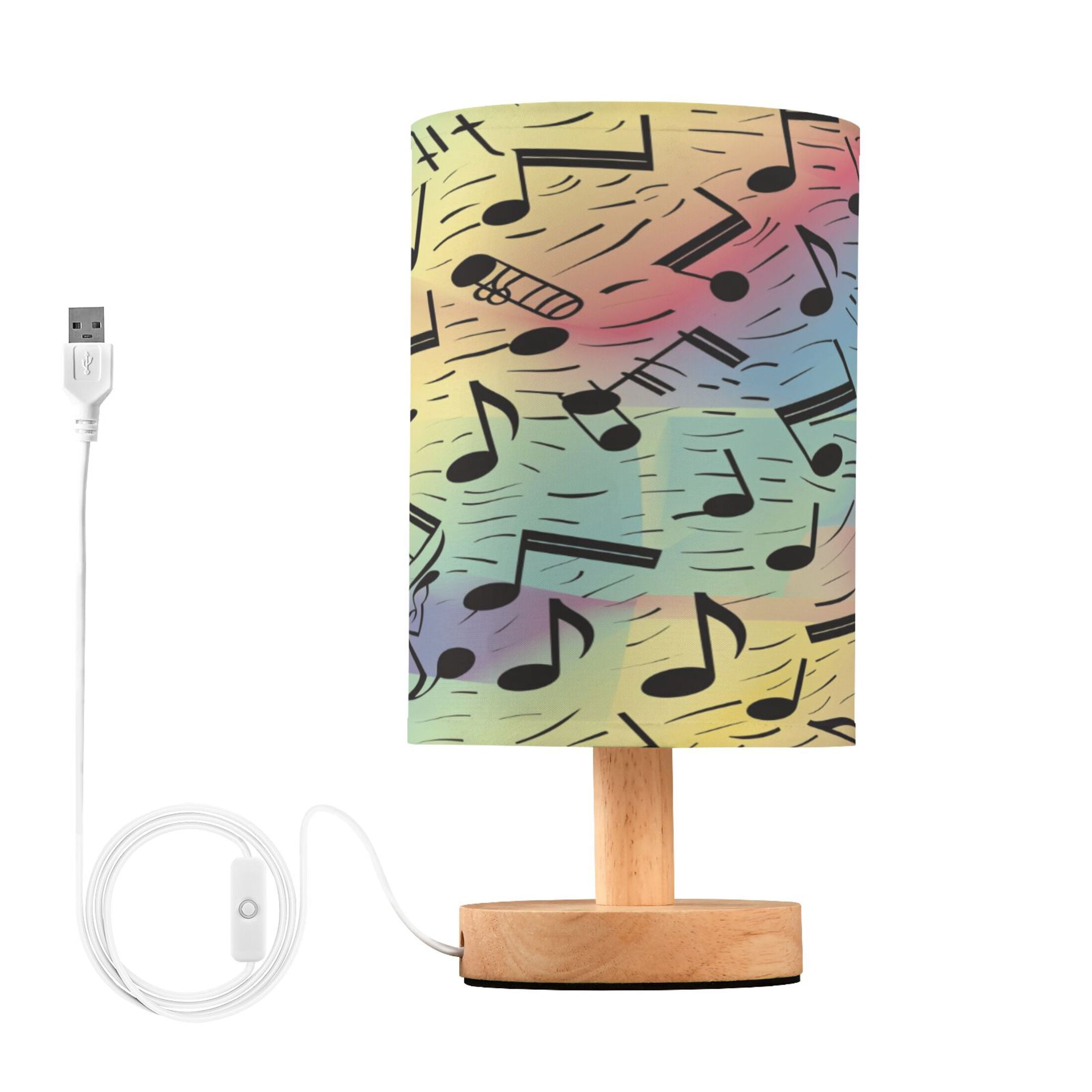 Notes Lamp Musical Notes in Rainbow Bedside Table Lamp Desk Warm Lights with USB ...