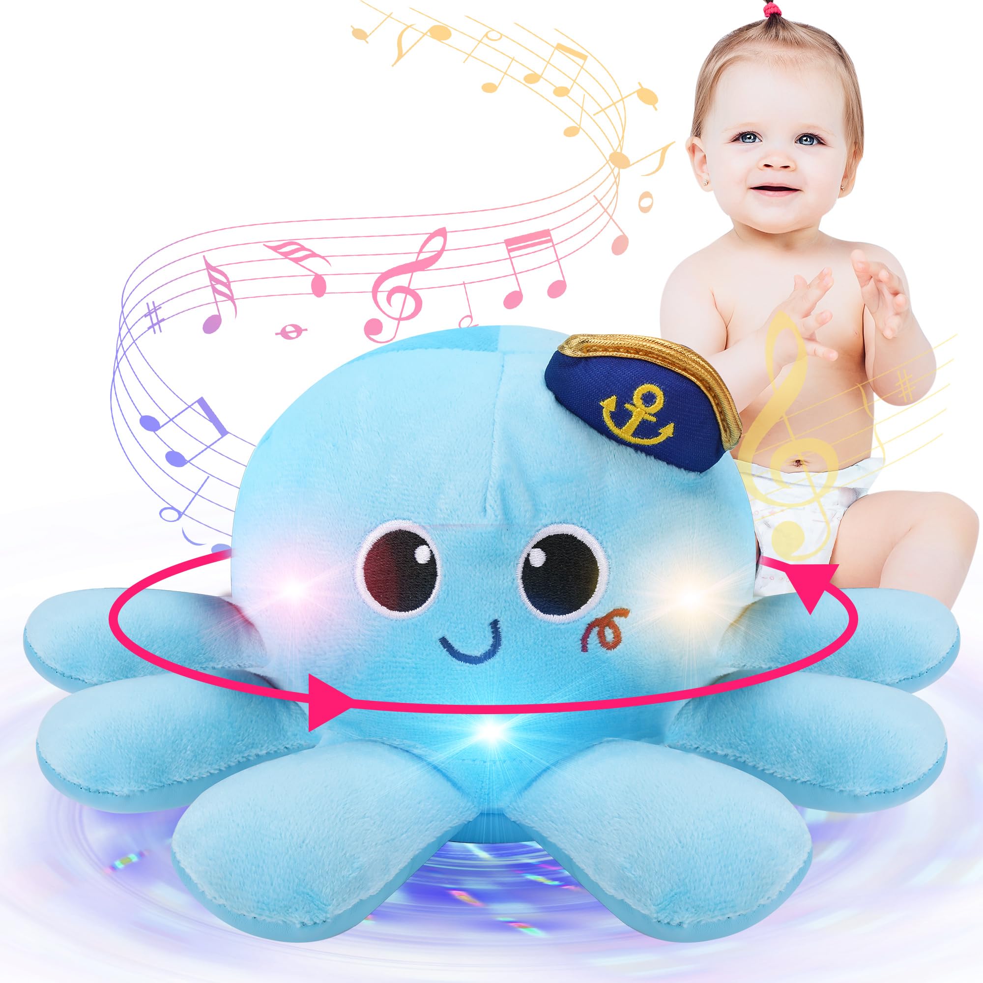 Jouet Pieuvre Dansante Musicale Avec Lumières 3D - Pieuvre Électrique Interactive Pour Enfants Dès 36 Mois