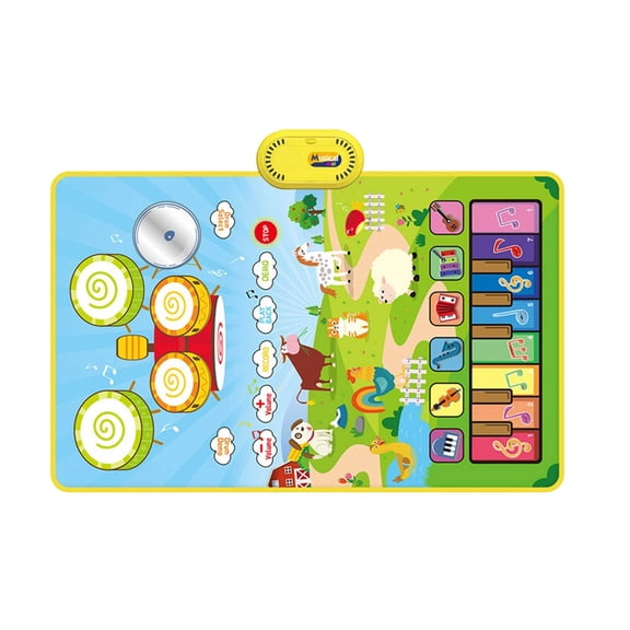 Musical Piano Drum Play Mat Toy, Learning Interactive Music Blanket With Touch Piano Pad, Sensory Sound Exploration Mat For Cognitive Development And Musical Practice