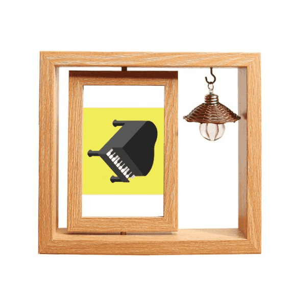 Musical Piano Pluck Wooden Rotating Picture Photo Frame 4x6