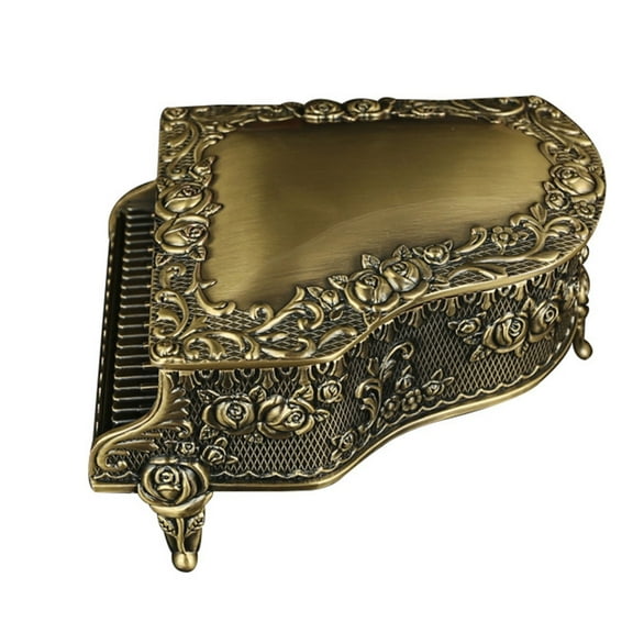 Musical Piano Trinket Box Jewelry Box Earring Holder Tabletop Figurine Decorative Box with Hinged Lid Jewelry Storage