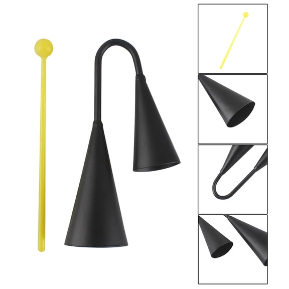 Musical Rhythm Two-Tone Agogo Bell with Striker for Percussion Training