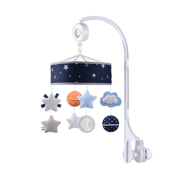 Musical Rotary Baby Mobile Crib Bed Toy Wind-up Music Box Cute Soothe Toy Star Moon Cloud Ball Plush Toy Cartoon Gift