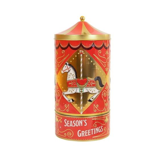 Musical Rotating Carousel Tin with Belgian Chocolate Pearls
