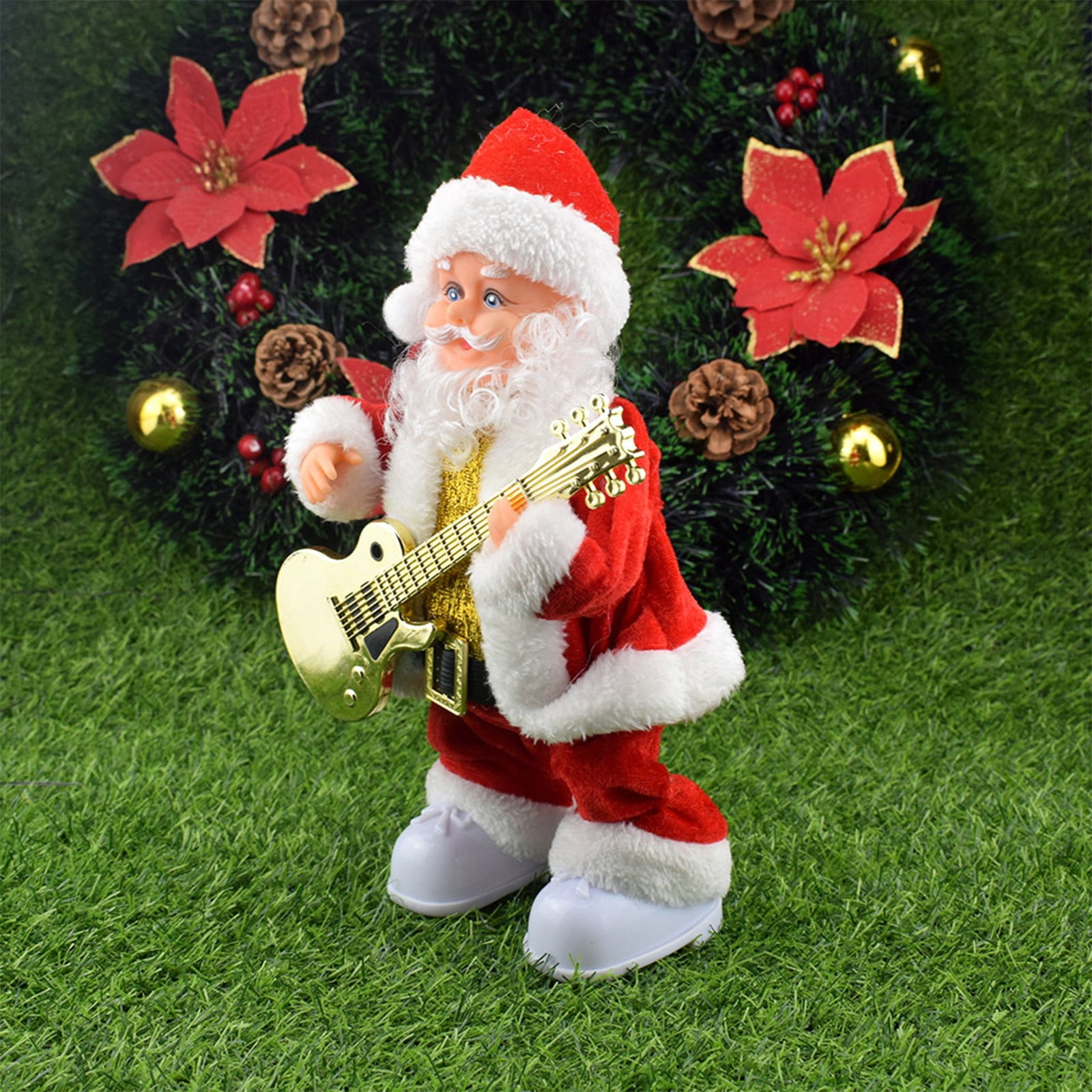 Santa Rocking Instrument Musical Santa Claus Toy with Guitar - Swinging Action Christmas ...