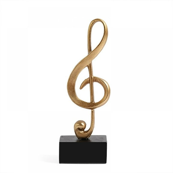 Musical Sculptures Music Note Figurine Statue Decorative Ornaments Art Decor for Living Room Bedroom TV Cabinet Gift (Gold)