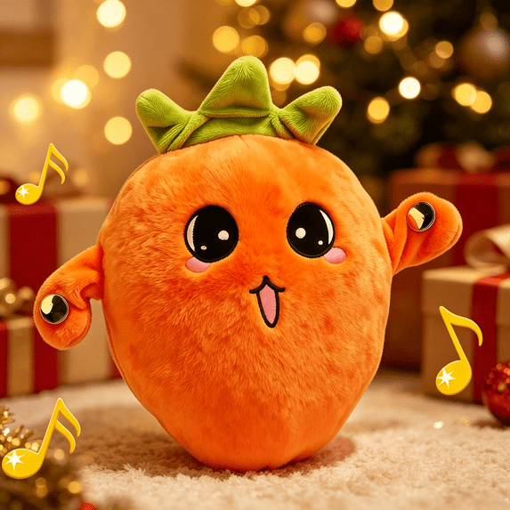 Musical Sensory Interactive Plush Toy with Skin Touch Sensor, Radish Doll Dual Mode Music Toy for Group Play Party Game Christmas Birthday Gift