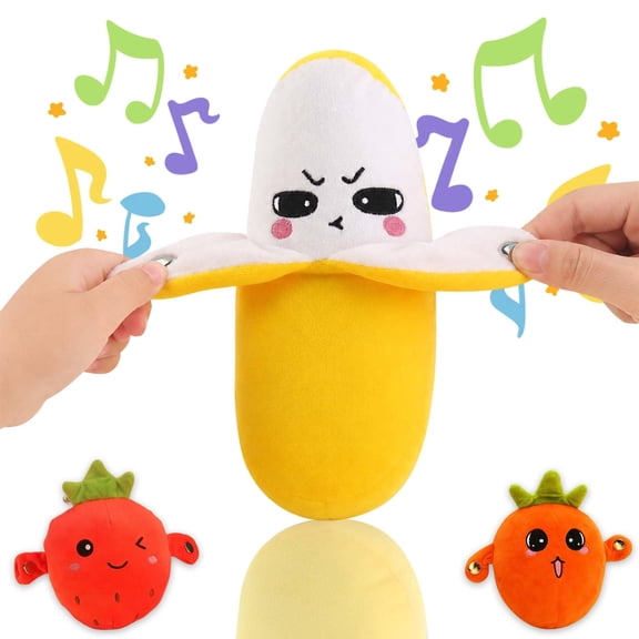 Musical Sensory Toy with Plush Fruit Design, Interactive Music Game for Kids and Family Play