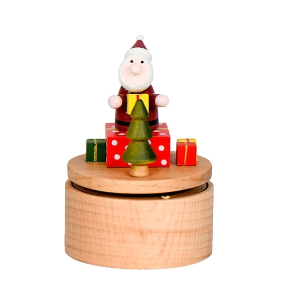 Musical Spinnings Boxes Wooden For Christmas Decorations Multiple Themes Songs For Adults