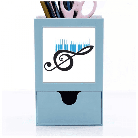 Musical Symbolic Melody Piano Keys Desk Supplies Organizer Pen Holder Card