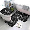 thumbnail image 1 of Musical Symbols 3 Piece Bathroom Rugs Set, Bath Mat + Contour Mat + Toilet Seat Cover, Non-Slip Soft Microfiber Music Theme Bathmat for Tub Shower Room Decor, Machine Washable, 1 of 6