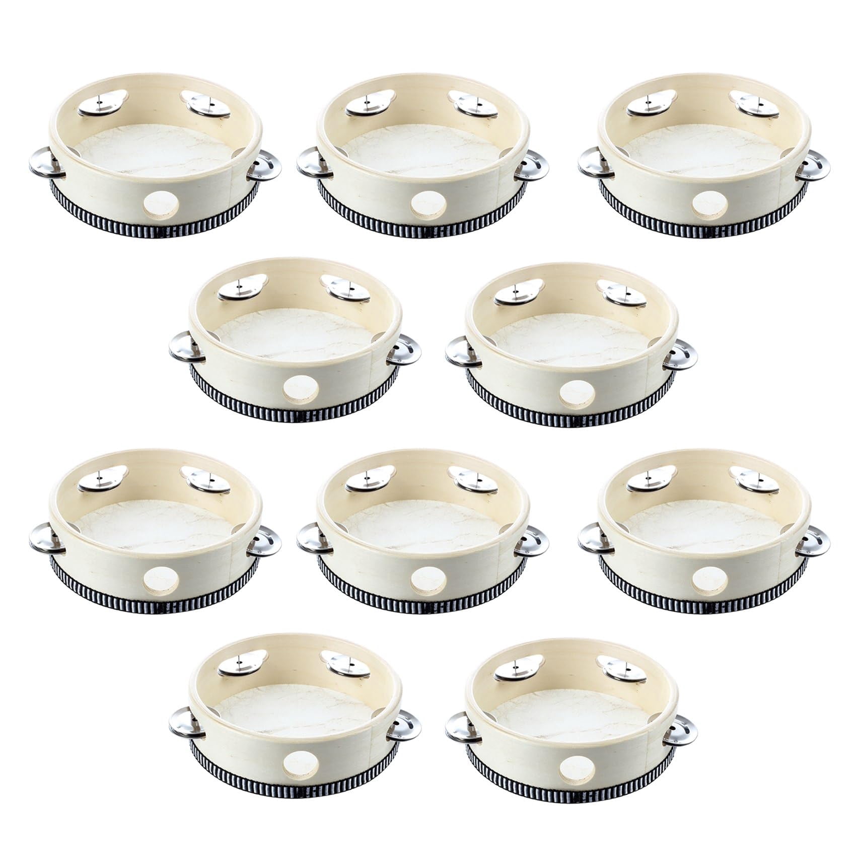 Musical Tambourine,Tamborine Drum Round Percussion Gift for KTV Party 6 inch (10 Pcs )