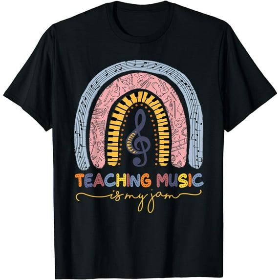 Musical Teacher Teaching Music Is My Jam Rainbow T-Shirt