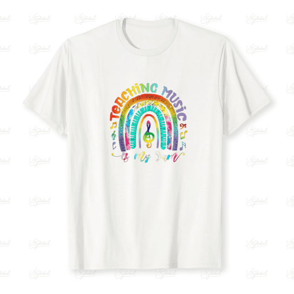 Musical Teacher Teaching Music Is My Jam Rainbow Tie Dye Style Unisex T-Shirt, up to size 5XL