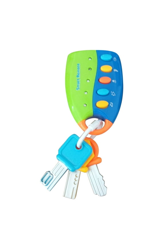 Musical Toy Car Keys for Toddlers, Baby Remote Control with Sounds & Flashlight, Early Learning Smart Keychain for Infants, Pretend Play Toy for Kids,Blue