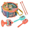 thumbnail image 1 of Musical Toy Drum with Adjustable Strap, Early Education Percussion Instrument for Preschool & Parties, Colorful ABS Plastic(Blue), 1 of 4