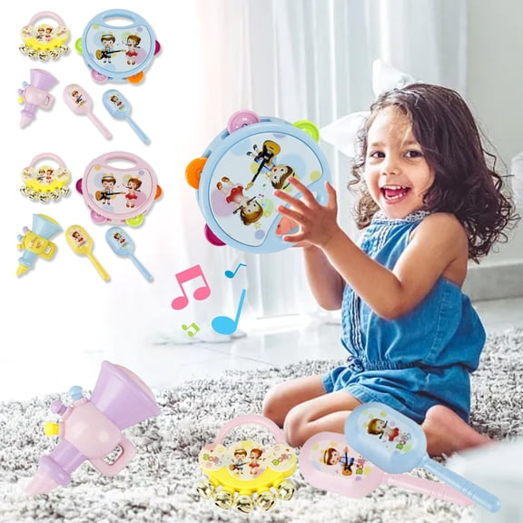 Musical Toy for Infants, Handbell Rattle Trumpet Shaker, Early Learning Instrument, Plastic Baby Toys 0-6-12 Months, Newborn Sensory Musical Discovery Toys, Christmas Stocking Stuffers Gifts for Kids