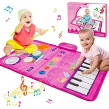 Musical Toys Baby Piano Mat 1 Year Old Girls Toys, Keyboard & Drum Musical Mat, Gifts for 1 2 3 Years Old Girls, Music Sensory Play Mat Toys for Girls Ages 1 2 3 4, Kids Easter Gifts