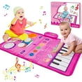 thumbnail image 1 of Musical Toys Baby Piano Mat 1 Year Old Girls Toys, Keyboard & Drum Musical Mat, Gifts for 1 2 3 Years Old Girls, Music Sensory Play Mat Toys for Girls Ages 1 2 3 4, 1 of 8
