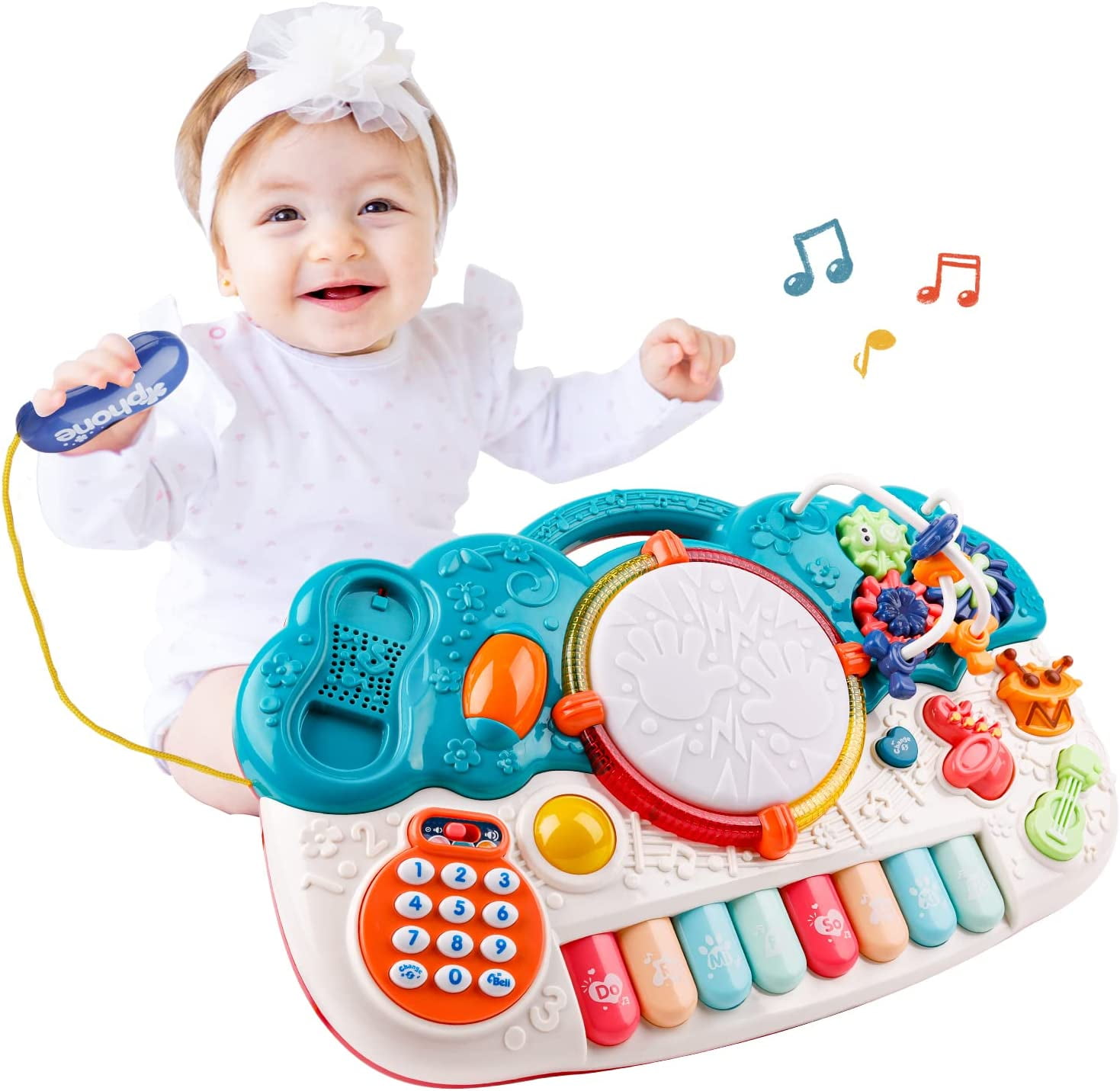 BA-YN901】Children's game table - 0 to 3 years old to accompany the  educational early education music enlightenment multi-functional game  storage table table legs detachable B music rattle bed bell buybuy@TOYS