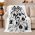 thumbnail image 1 of Musical Tree Ornaments Festive, Festive Holiday Scene, Warm Flannel Blanket for Living Room and Family Room with Detailed Artwork, Art Lovers Christmas Gift, Festive Home Decor, 1 of 9