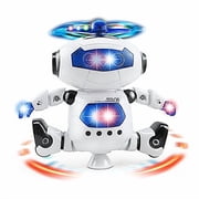 Musical Walking Dancing Robot Toy for Kids,Flashing Lights,360  Body Spinning,Toddlers Bosys Girls Fun Figure Toy