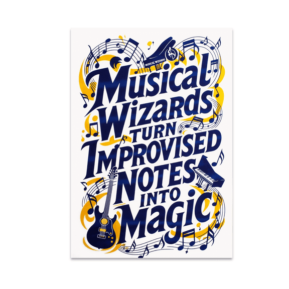 Musical Wizards Turn Improvised Notes into Magic - Music Lover - 13x19 Poster Print