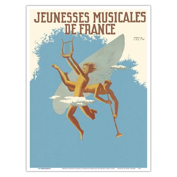 Musical Youth of France (Jeunesses Musicales De France) - Vintage Music Poster by Paul Colin c.1945 - Master Art Print (Unframed) 9in x 12in