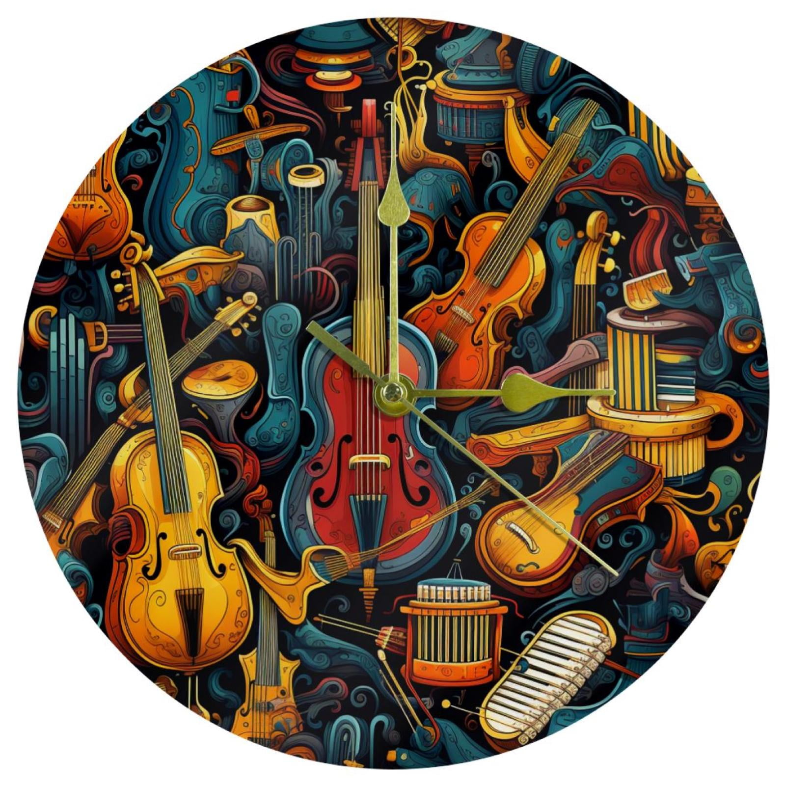 Musical instrument Circular Acrylic Wall Clock - Elegant and Stylish ...