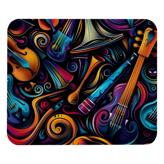 Musical instruments 8.3x9.8 Inch Square Gaming Mouse Pad with Non-Slip Rubber Bottom, Printed Desk Mat for Office and Gaming