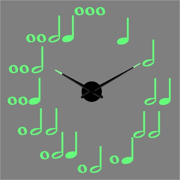 Musical note silhouette DIY creative Different Frameless Luminous Wall Clock Home decoration Modern gifts - 37 inch