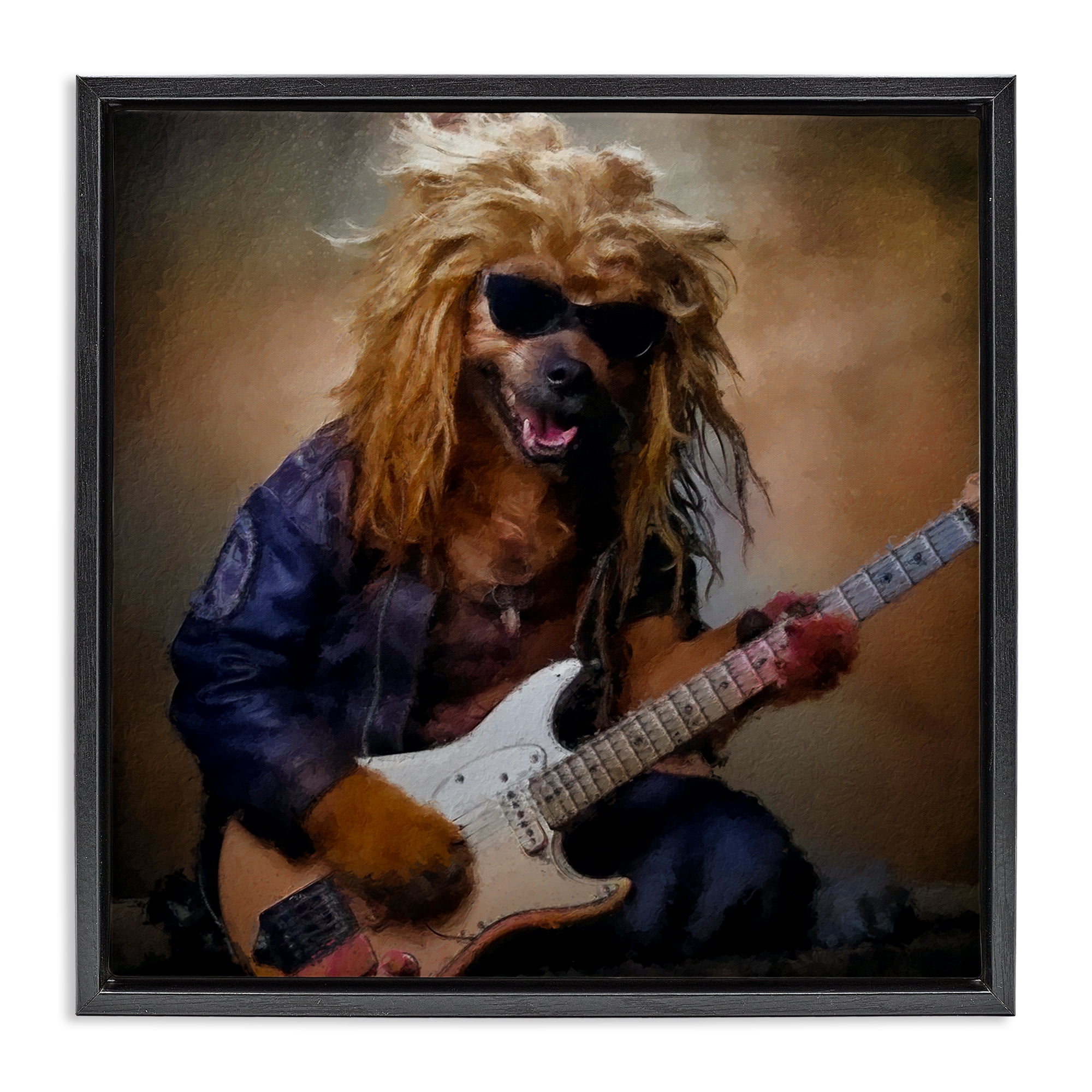 Musician Canine Clark Black Framed Floater Canvas Wall Art, design by Sean Parnell