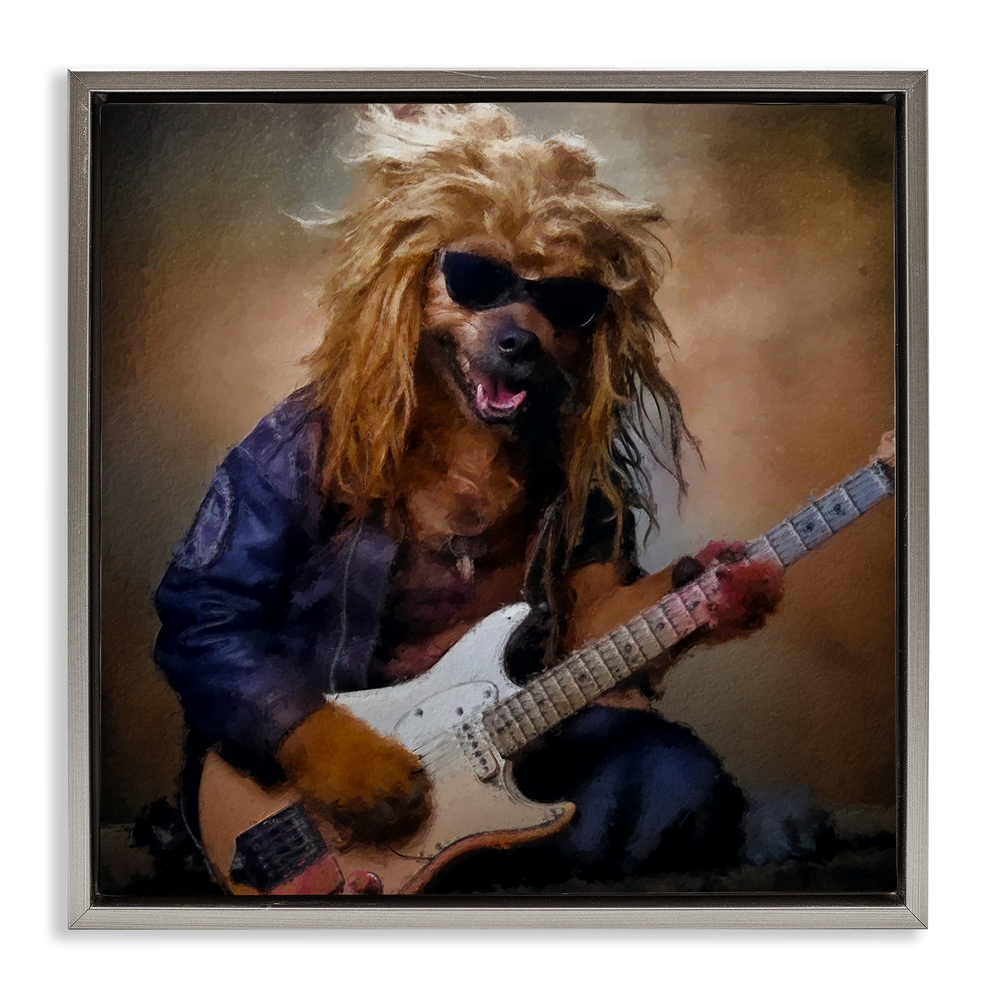Musician Canine Clark Gray Framed Floater Canvas Wall Art, design by Sean Parnell