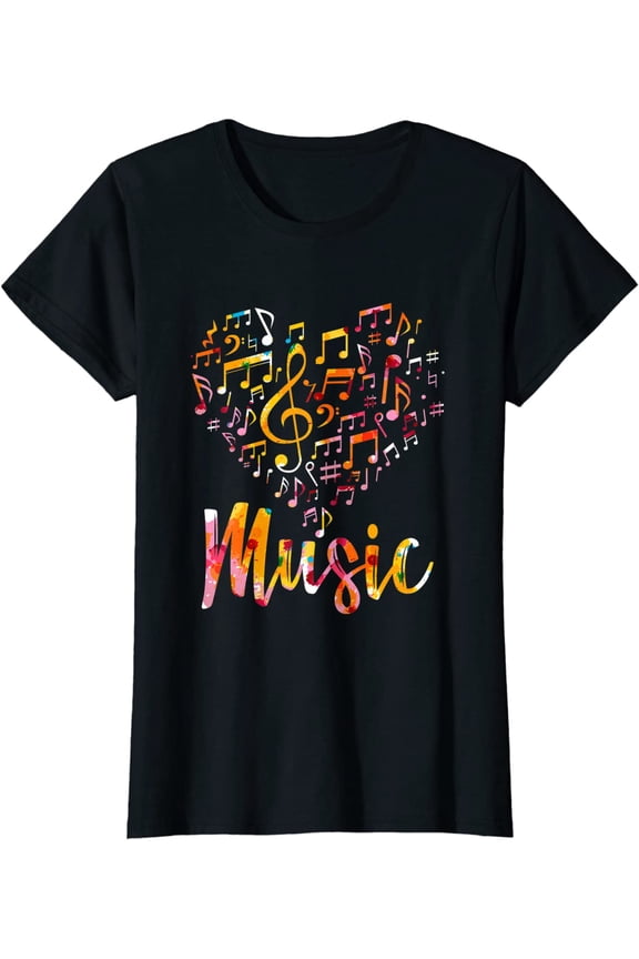 Musician Gift Musical Instrument Music Notes Treble Clef T-Shirt