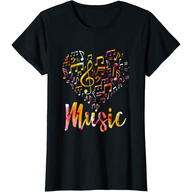 Guitar Music Notes T-Shirt Music Clef Guitarist Graphic Tee Guitar Music Notes T-Shirt Music Clef Guitarist Graphic Tee
