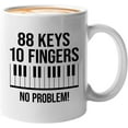thumbnail image 1 of Musician Mug White 11oz - 88 Keys No Problem - Piano Player Pianist Artist Musician Music Lover, 1 of 7