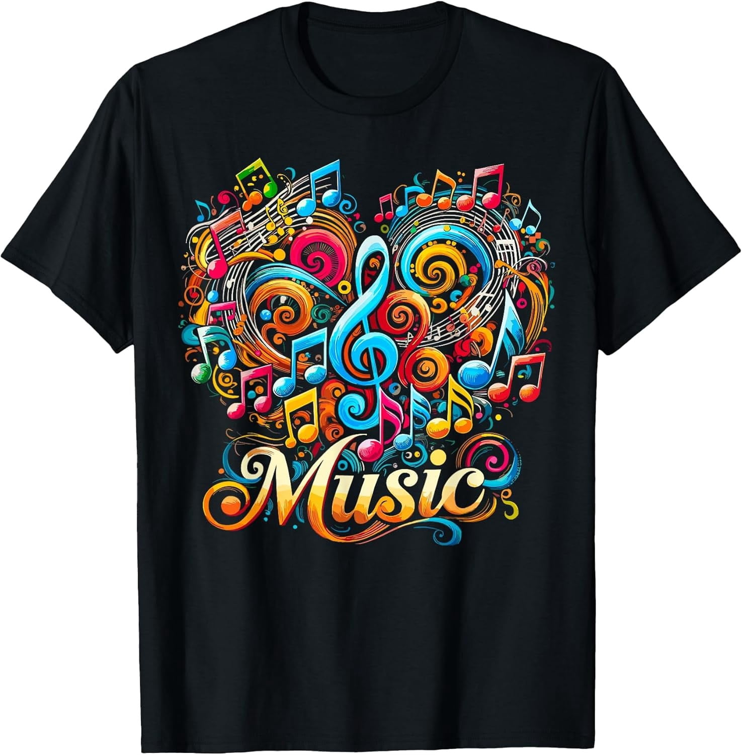 Musical Notes Simple Colorfull Musician Musical Instrument Colorful Music Notes Tee - MADE IN USA ...