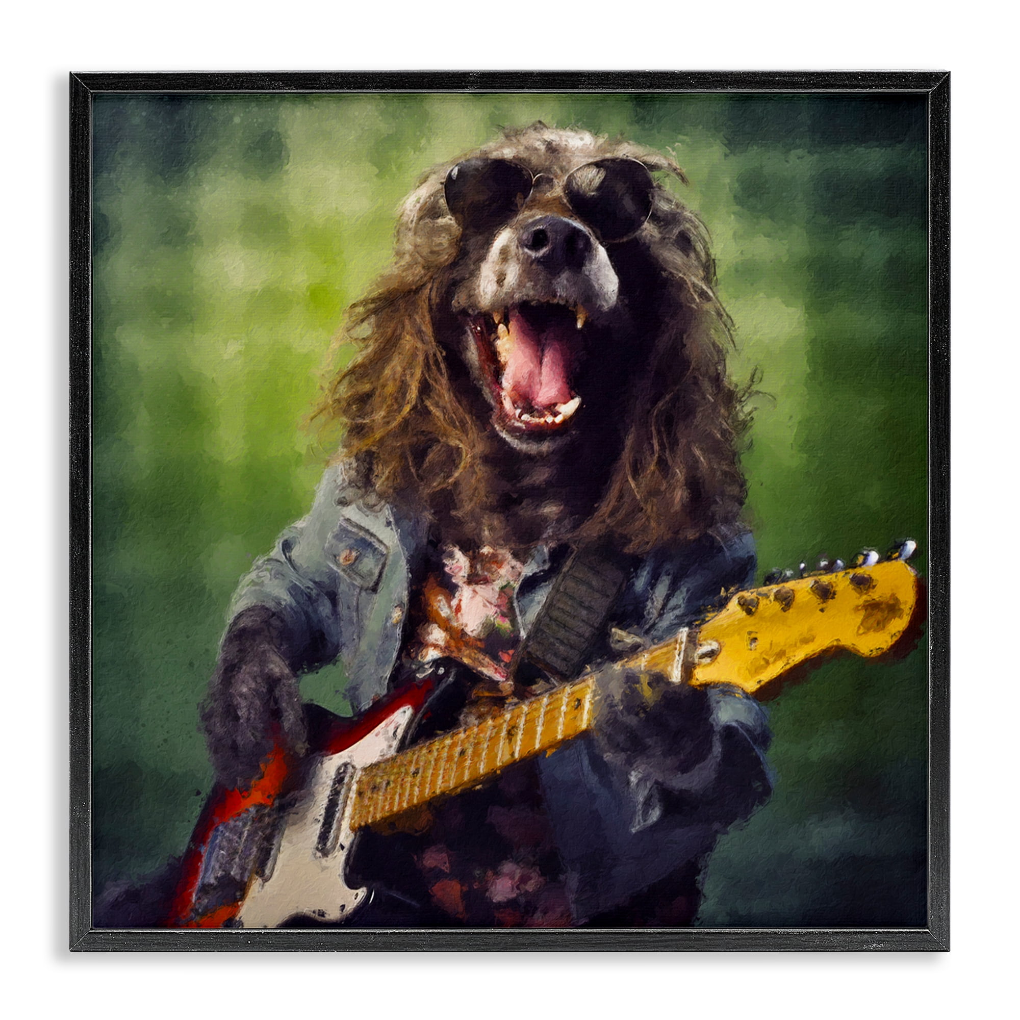 Musician Mutt Halen Black Framed Giclee Art, design by Sean Parnell