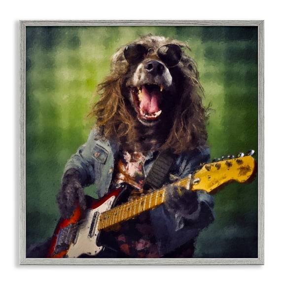 Musician Mutt Halen Gray Framed Giclee Art, design by Sean Parnell