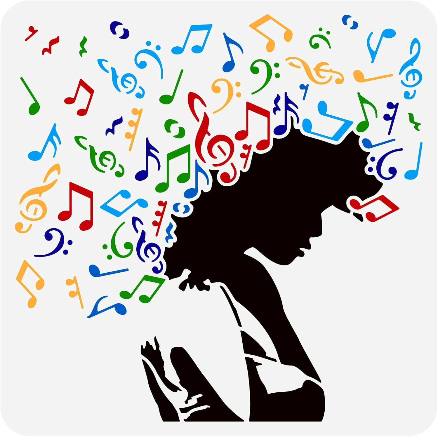 Musician Pattern Plastic Stencil 12