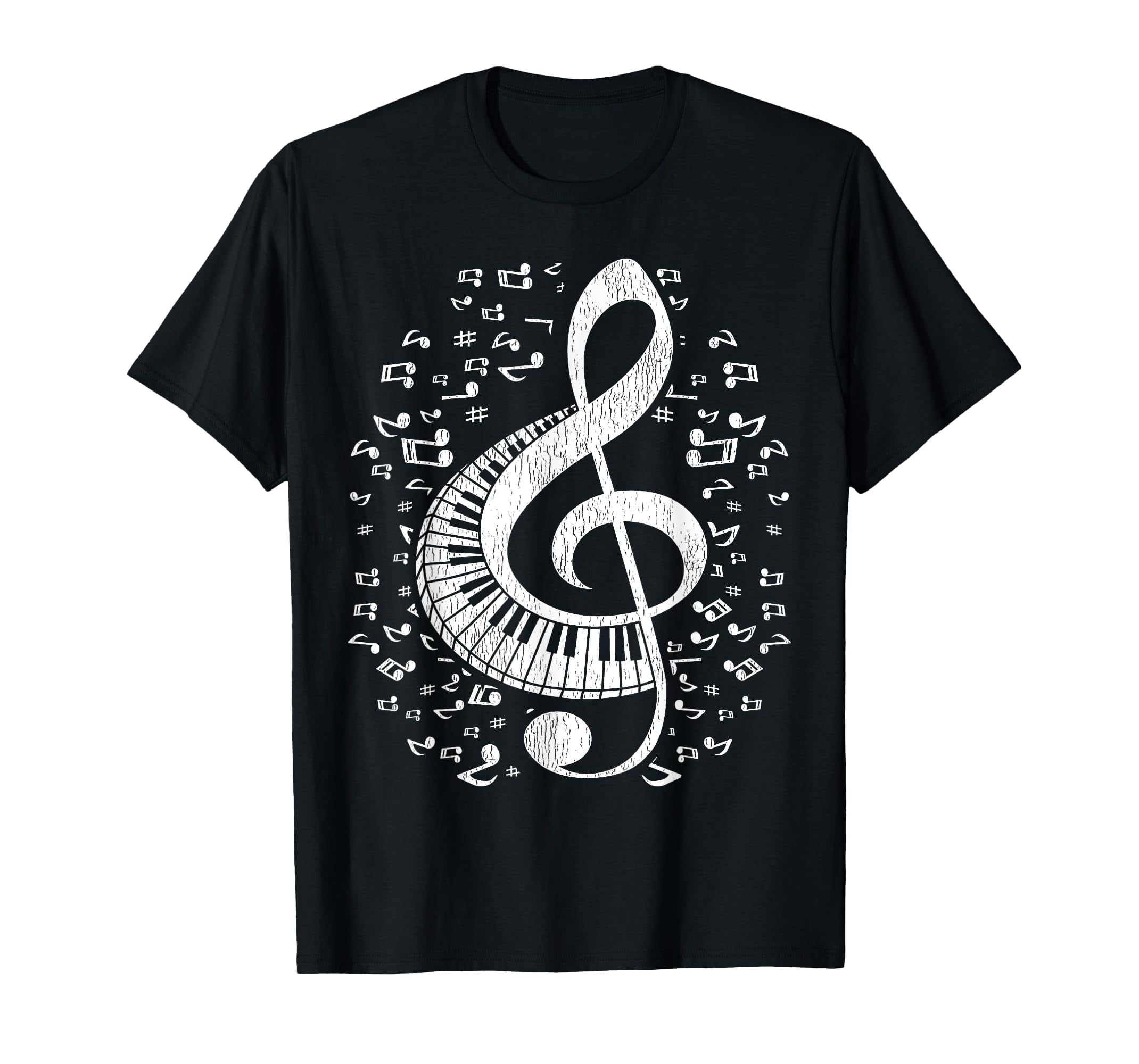 Musician Pianist Music Notes Keyboard Treble Clef Piano TShirt