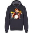 thumbnail image 1 of Musician Pixel Drummer Hoodie Men -Image by Shutterstock, Male Large, 1 of 2
