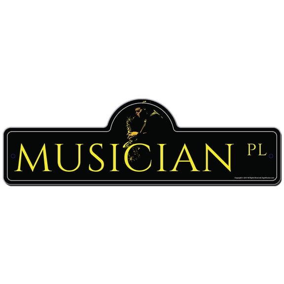 Musician Street Sign | Indoor/Outdoor | Funny Home Decor for Garages, Living Rooms, Bedroom, Offices | SignMission personalized gift