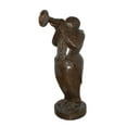 thumbnail image 1 of Nifao Musician playing the trumpet bronze statue – Outdoor Garden Decor Sculpture, 24"L x 20"W x 56"H, 1 of 10