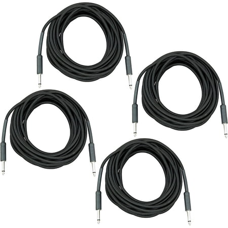 Musician's Gear Braided Instrument Cable 1/4" 4-Pack - 20 ft. Black