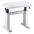 thumbnail image 1 of Musician's Gear Hydraulic Lift Piano Bench White Vinyl Top White Polished Finish, 1 of 1