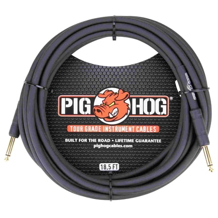 Pig Hog 18.5-foot 1/4-in - 1/4-in 8mm Tour Grade Instrument Cable