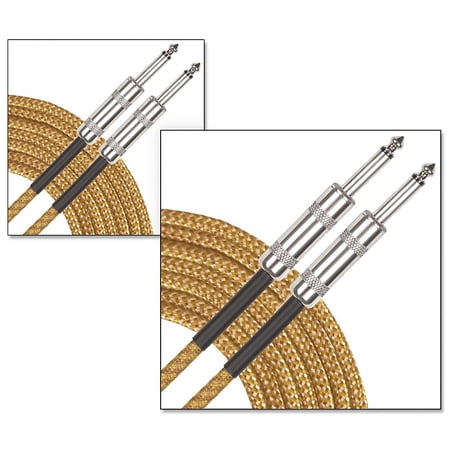 Musician's Gear Standard Instrument Cable Tweed-20 ft.-Gold (2 Pack)