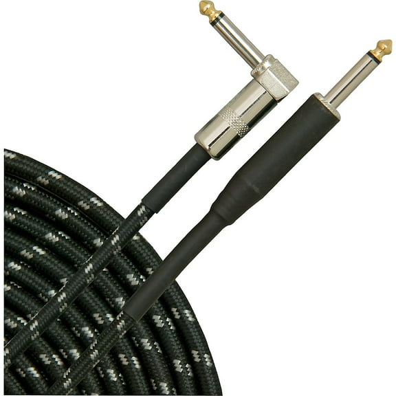 Musician's Gear Tweed Right Angle Instrument Cable Black 10 ft.