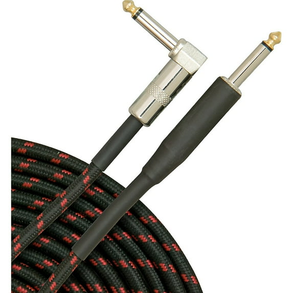 Musician's Gear Tweed Right Angle Instrument Cable Red 20 ft.